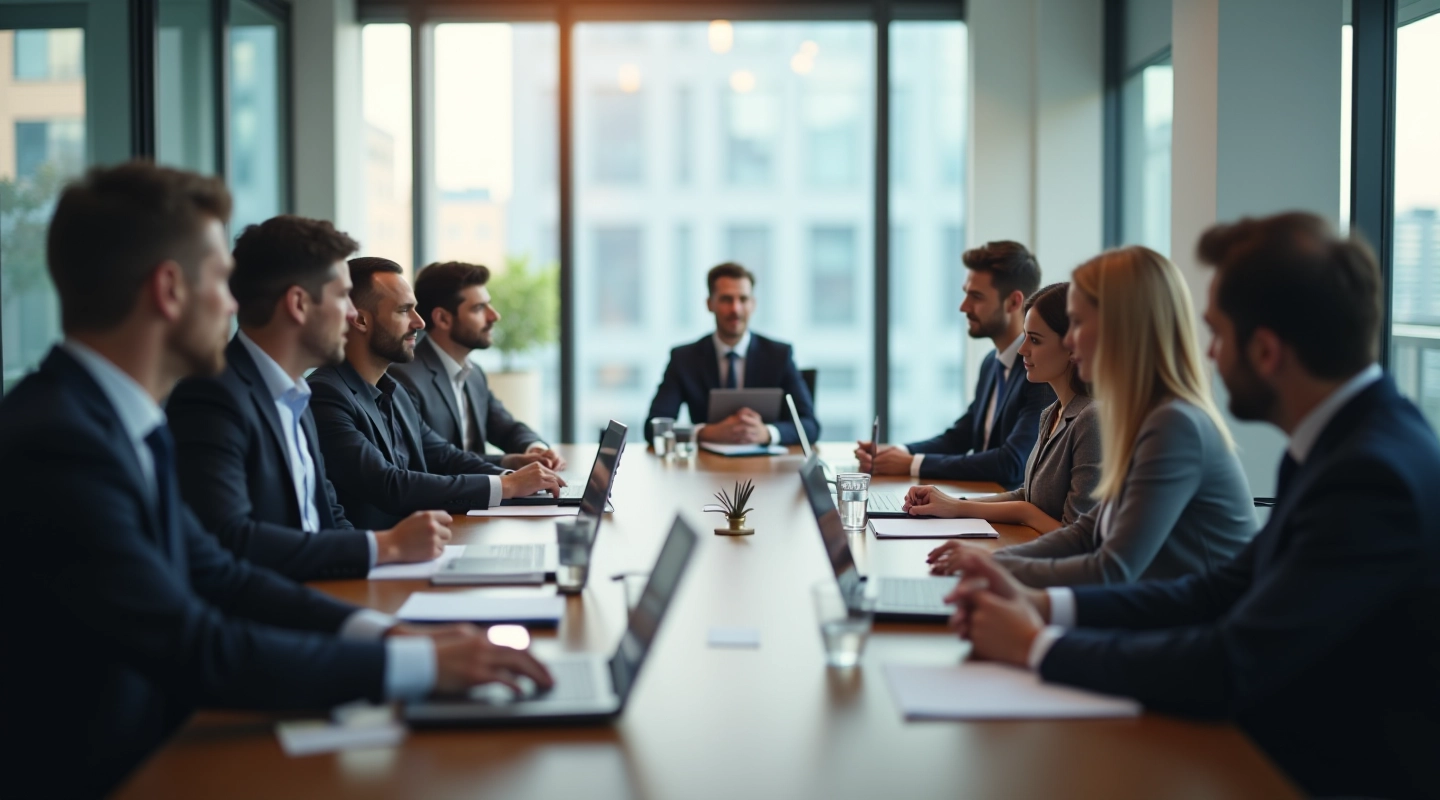 Team collaboration in modern office setting