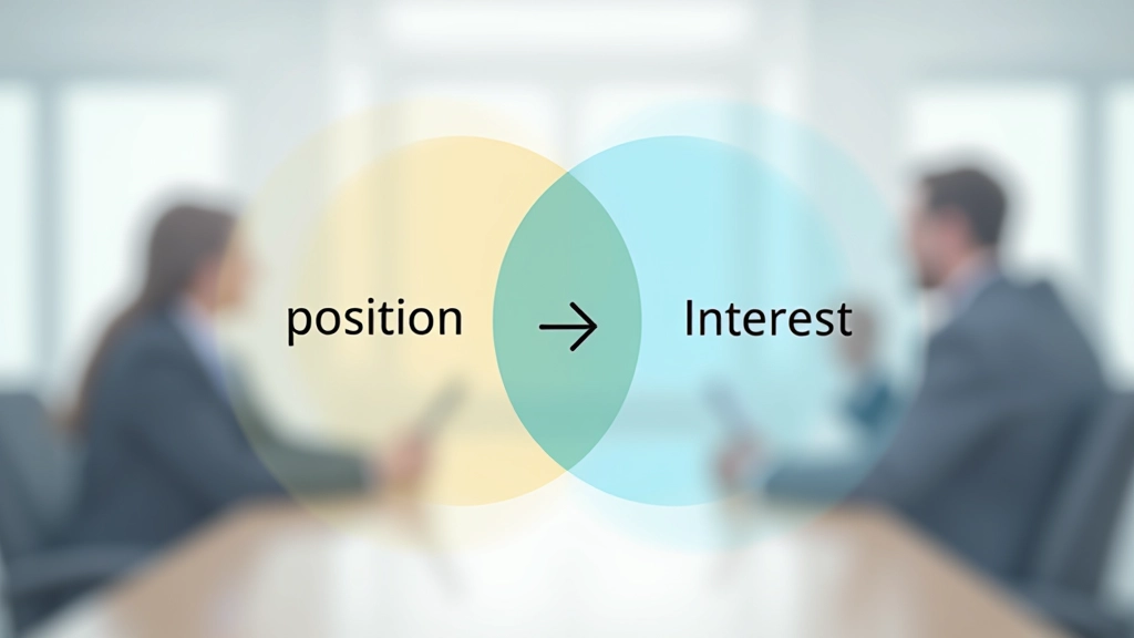 Visual representation of the gap between stated positions and underlying interests